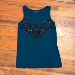 Express Tank with Sequin Detail